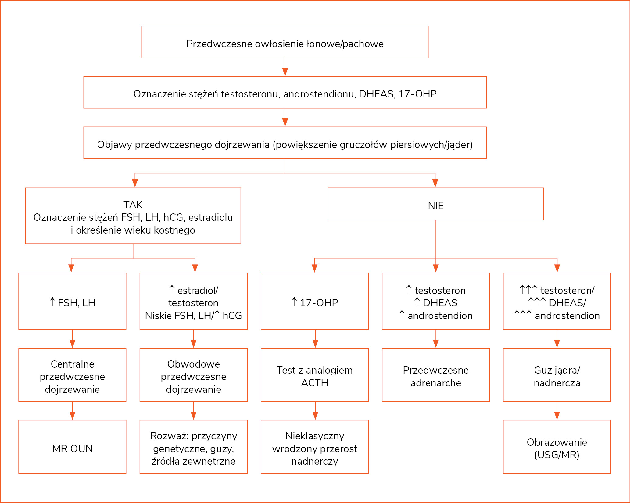 Rycina 3. Algorytm diagnostyczny hiperandrogenizmu w okresie dzieciństwa16