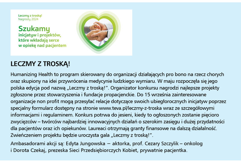 Czułość i otoczenie troską w chorobie są najważniejsze
