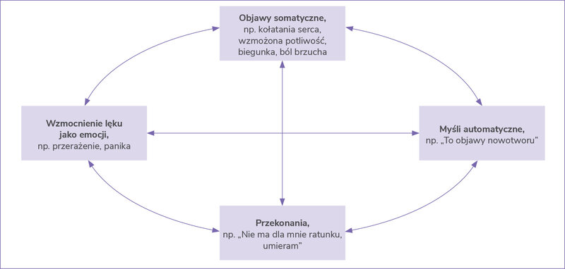 Rycina 2. Konceptualizacja przykładowego pacjenta z chorobą nowotworową w fazie terminalnej w ujęciu poznawczym (opracowanie własne)
