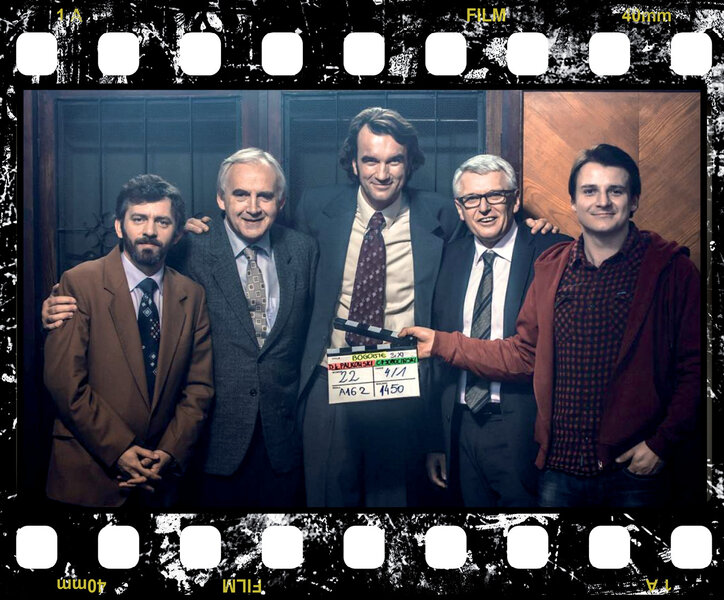Od lewej: Piotr Głowacki (filmowy Marian Zembala), prof. Marian Zembala, Tomasz Kot (w roli Zbigniewa Religi), prof. Andrzej Bochenek i Szymon Piotr Warszawski (odtwórca postaci Andrzeja Bochenka). 