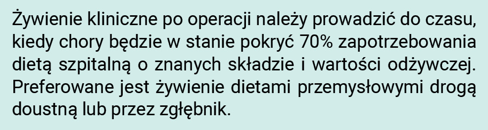 Żywienie kliniczne w profilaktyce i leczeniu powikłań po operacjach brzusznych