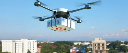 Drony przetransportują wymazy w osiem minut