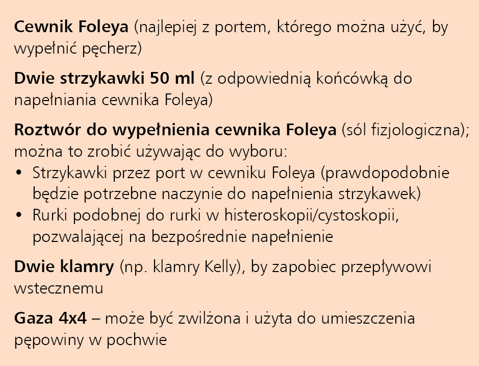 Rycina 1. Sugerowana zawartość zestawu do zastosowania w metodzie Vago