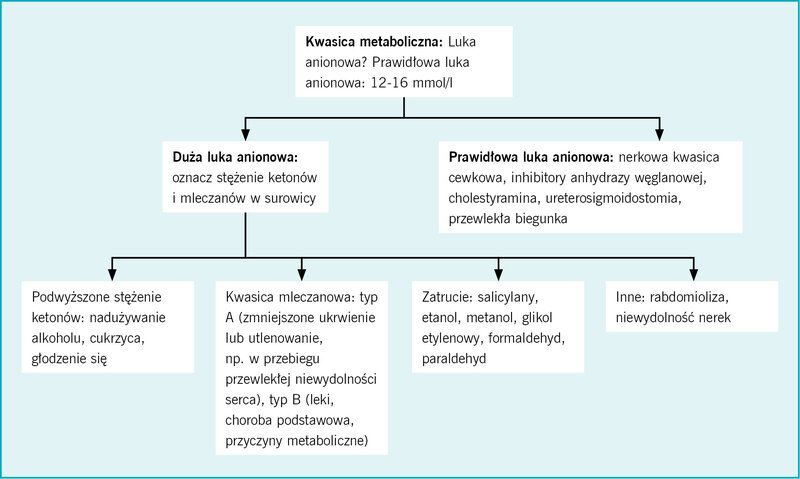Rycina 2. Algorytm dotyczący klasyfikacji i rozpoznania kwasicy metabolicznej