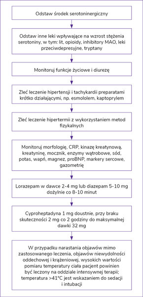 Rycina 3. Protokół postępowania w zespole serotoninergicznym