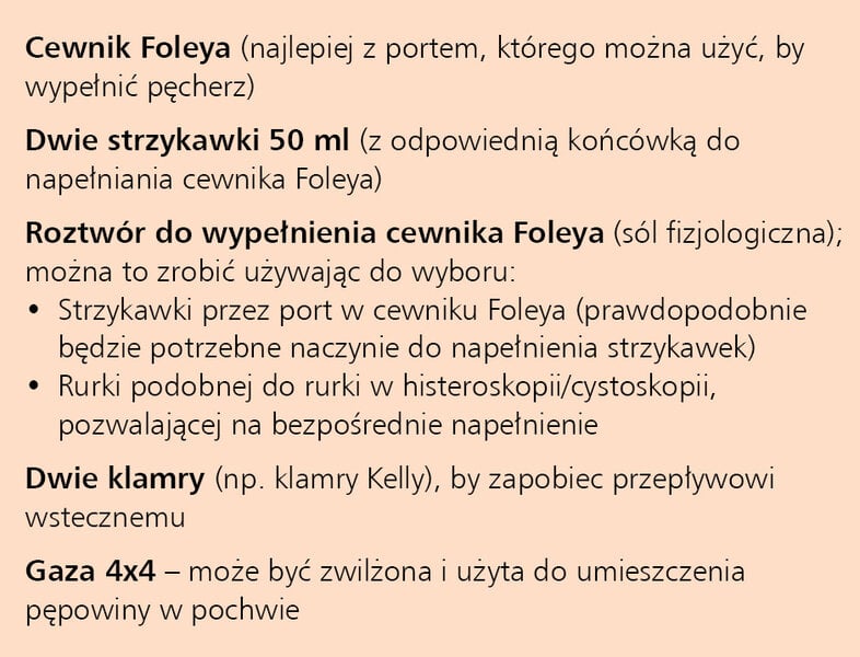 Rycina 1. Sugerowana zawartość zestawu do zastosowania w metodzie Vago
