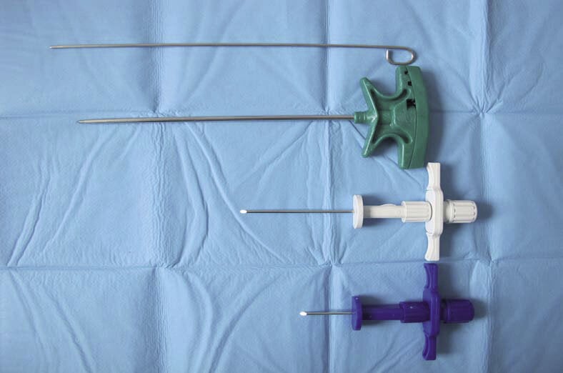  Rycina 1. Igły do biopsji aspiracyjnej (a i b) oraz trepanobiopsji szpiku (c)