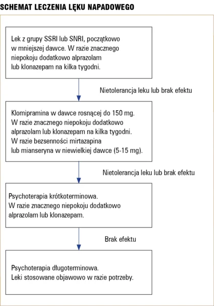 
 
 
 
 Schemat leczenia lęku napadowego