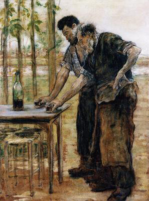 
 
 
 
 Jean-François Raffaëlli, „Kowale sięgający po kieliszki”, olej na płótnie, 1884, Musée de la Chartreuse, Douai