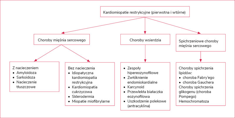 Rycina 5. Podział kliniczny kardiomiopatii restrykcyjnych