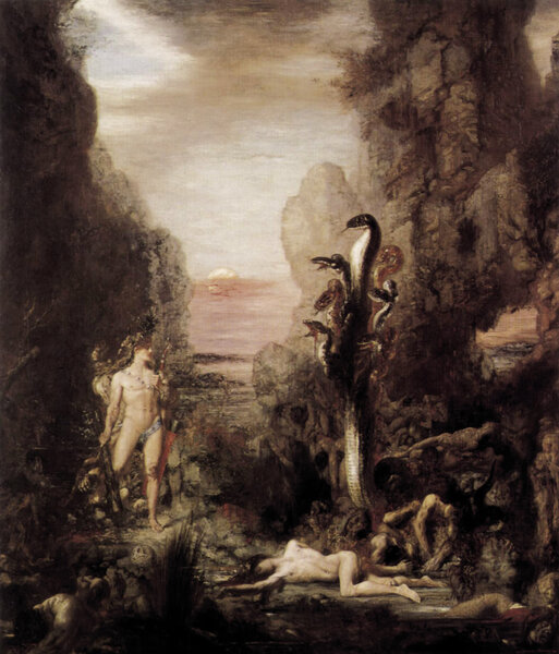 
 
 Gustave Moreau, Herkules i hydra, 1876, olej na płótnie, Art Institute of Chicago